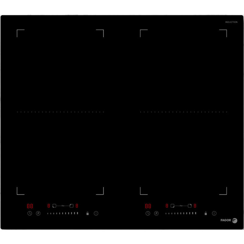 Image of piano cottura a induzione 60cm 4 fuochi 7200w nero - fai3546 - fagor