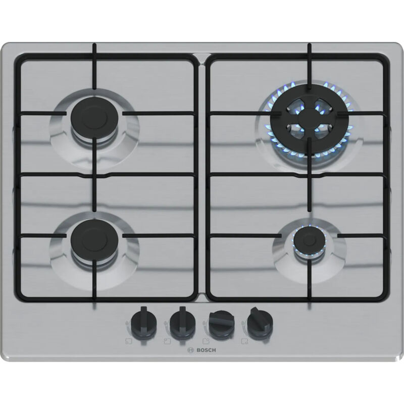 Bosch Serie 4 PGH6B5K80. Colore del prodotto: Acciaio inox, Posizionamento dell'apparecchio: Da incasso, Dimensione della larghezza del piano