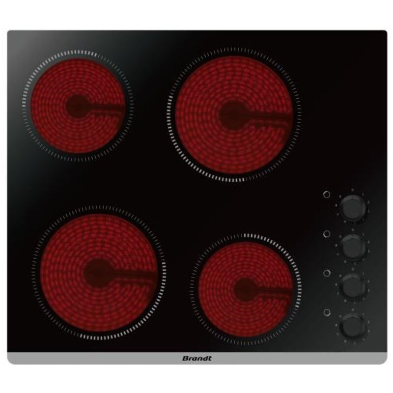 Brandt - piano cottura in ceramica 4 fuochi 6000w nero - bpv6410b