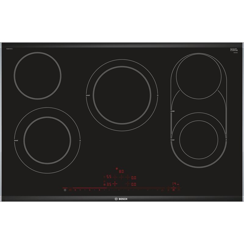 BOSCH BSHG Piano cottura in vetroceramica,80cm,1xCombiz,2xZwKr,fac,acciaio inox PKM875DP1D