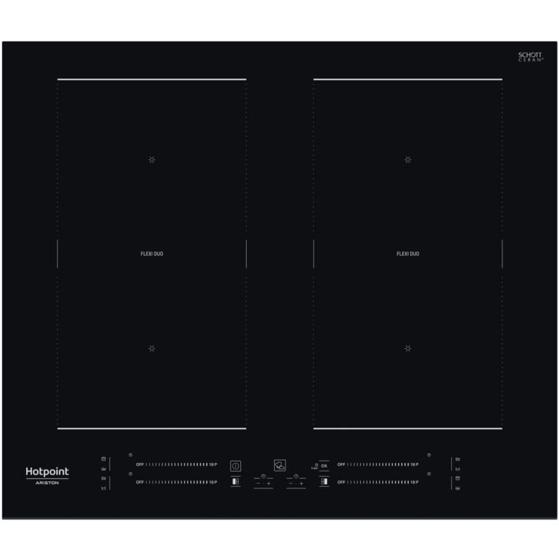 Image of Hotpoint Piano cottura a induzione HS 2560C BF. Colore del prodotto: Nero, Posizionamento dell'apparecchio: Da incasso, Dimensione della larghezza