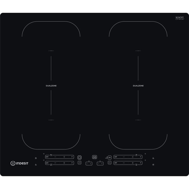 Image of Indesit - Piano cottura a induzione ib 88B60 ne. Colore del prodotto: Nero, Posizionamento dell'apparecchio: Da incasso, Dimensione della larghezza