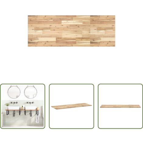 Piano da bagno in acacia -  Piano da Bagno Non Trattato 120x50x2cm Legno Massello di Acacia
