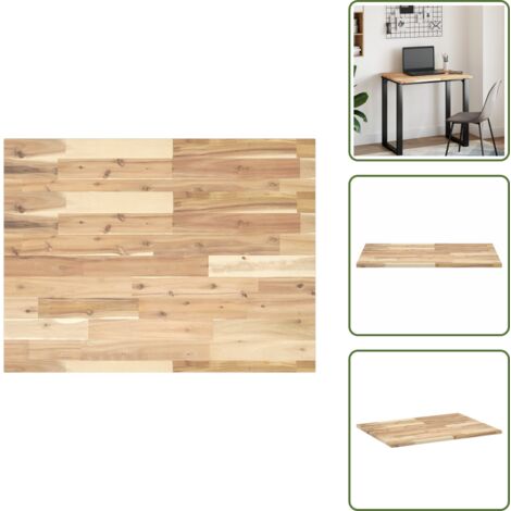 Piano da bagno in legno massello - vidaXL Piano da Bagno Non Trattato 100x60x2cm Legno Massello di Acacia - Piano da bagno rustico