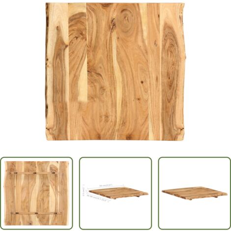 Piano del tavolo in acacia -  Piano del Tavolo in Legno Massello di Acacia 58x(50-60)x2,5 cm