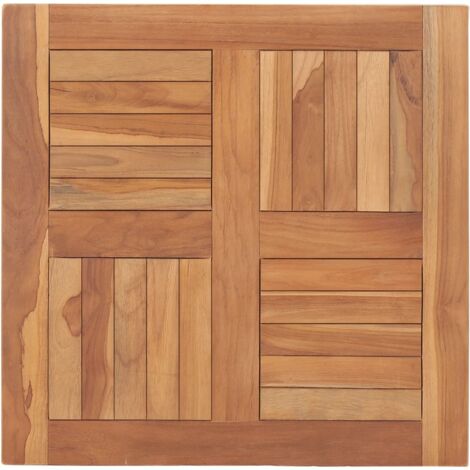 VIDAXL Piano del Tavolo Legno Massello di Teak Quadrato 80x80x2,5 cm