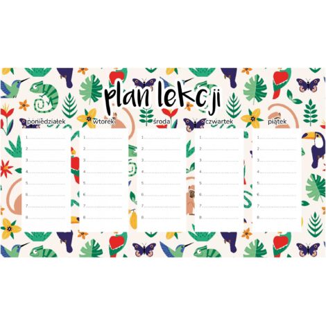 Piano di lezione magnetico Animali selvatici e uccelli 30x17,5 cm