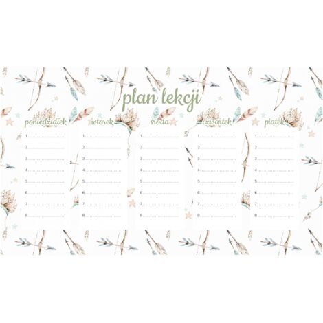 Piano di lezione magnetico Boho Bow 45x26 cm