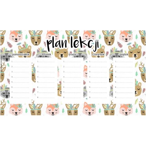 Piano di lezione magnetico per bambini Animali indiani 45x26 cm