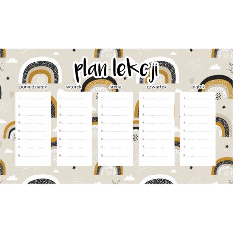 Piano di lezione magnetico per bambini Arcobaleni minimalisti 45x26 cm