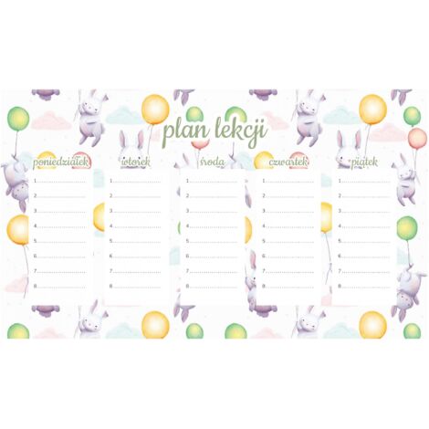 Piano di lezione magnetico per bambini: conigli che volano sui palloncini 45x26 cm