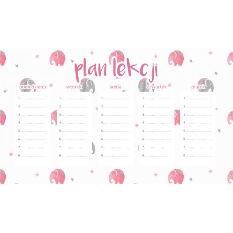 Piano di lezione magnetico per bambini Elefanti delicati 45x26 cm