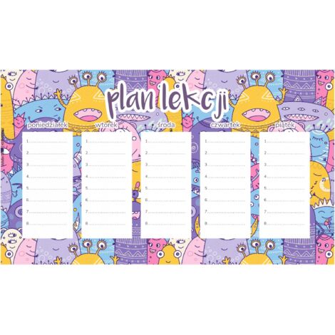 Piano di lezione magnetico per bambini: mostri carini 45x26 cm