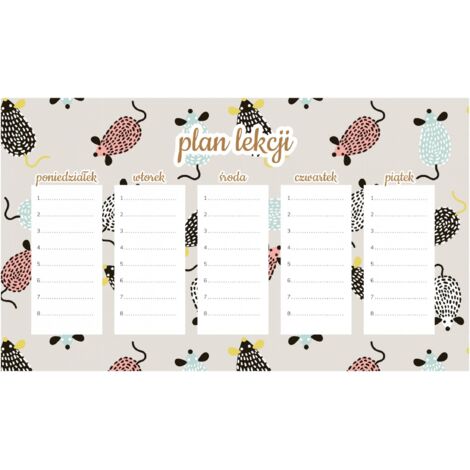 Piano di lezione magnetico per bambini: topolini pastello 45x26 cm