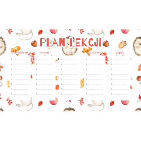 Piano di lezione magnetico per bambini Volpe e amici 45x26 cm
