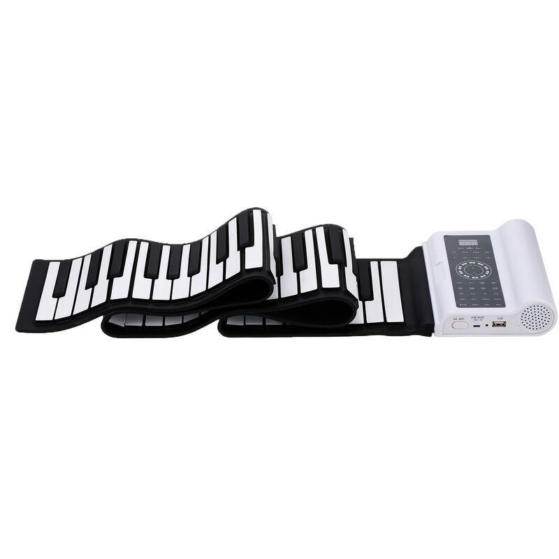 

Piano enrollable Piano plegable Piano portatil Altavoces dobles de silicona 88 teclas con grabacion MIDI Edicion de reproduccion Sustain, blanco