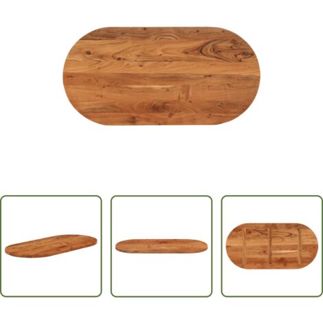 Piano in acacia -  Piano Tavolo 120x60x3,8 cm Ovale in Legno Massello di Acacia