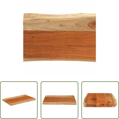 Piano in acacia -  Piano Tavolo 50x40x3,8 cm Rettangolare Legno Acacia Bordi Vivi
