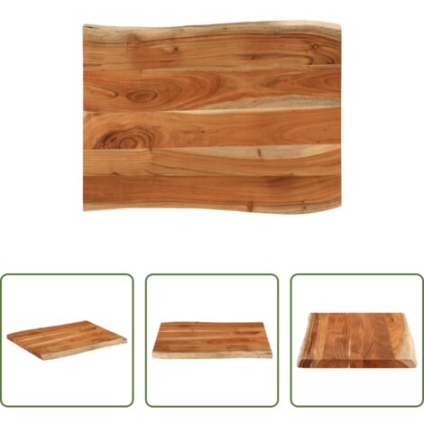 Piano in acacia -  Piano Tavolo 70x60x3,8 cm Rettangolare Legno Acacia Bordi Vivi