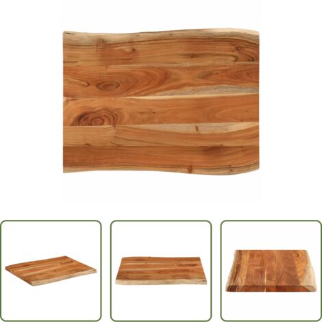Piano in acacia -  Piano Tavolo 90x60x2,5 cm Rettangolare Legno Acacia Bordi Vivi