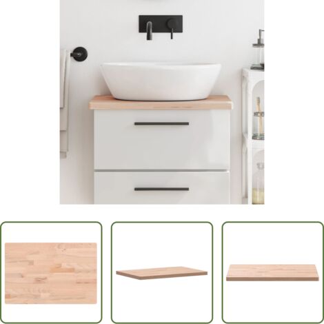 Piano in faggio -  Piano Bagno 60x40x2,5 cm Legno Massello di Faggio