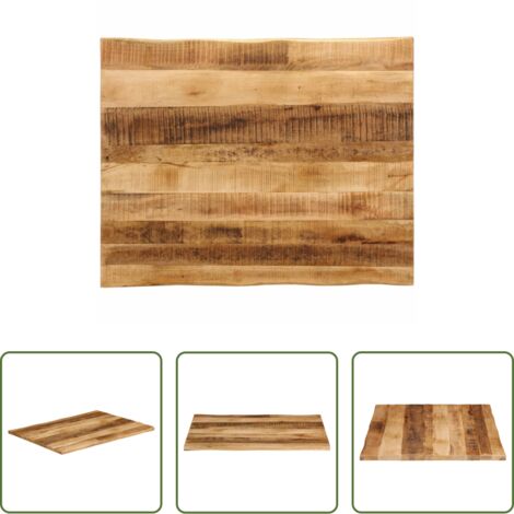 Piano in legno grezzo -  Piano Tavolo Bordi Vivi 110x80x2,5 cm Legno di Mango Grezzo
