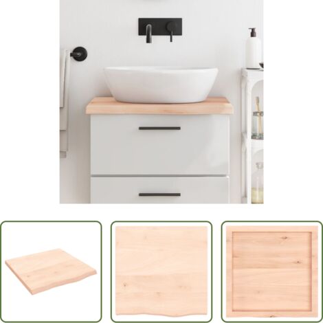 Piano in legno massello -  Piano Bagno 60x60x(2-4) cm in Legno Massello Non Trattato