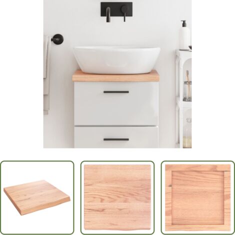 Piano in legno massello -  Piano Bagno Marrone 40x40x(2-4) cm Legno Massello Trattato