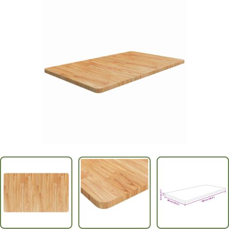 Piano in legno - Piano Bagno Marrone Chiaro 100x60x2,5cm Legno Massello Trattato