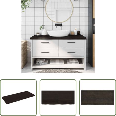 Piano in legno -  Piano Bagno Marrone Scuro 140x60x(2-6)cm Legno Trattato