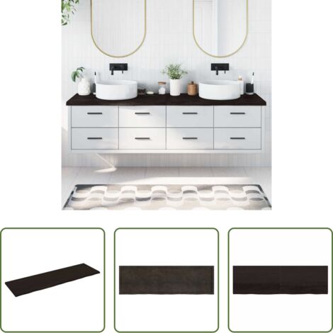 Piano in legno -  Piano Bagno Marrone Scuro 200x60x(2-4)cm Legno Trattato