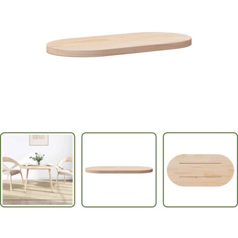 Piano in legno -  Piano del tavolo 90x45x2,5 cm in legno massello di pino ovale