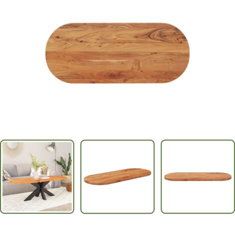 Piano in legno - Piano Tavolo 100x40x3,8 cm Ovale in Legno Massello di Acacia