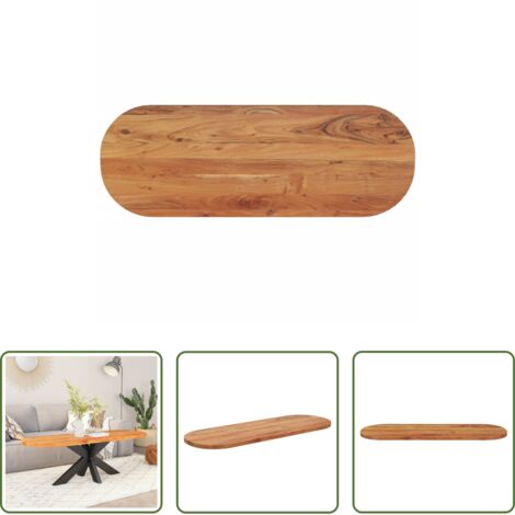 Piano in legno -  Piano Tavolo 110x40x2,5 cm Ovale in Legno Massello di Acacia