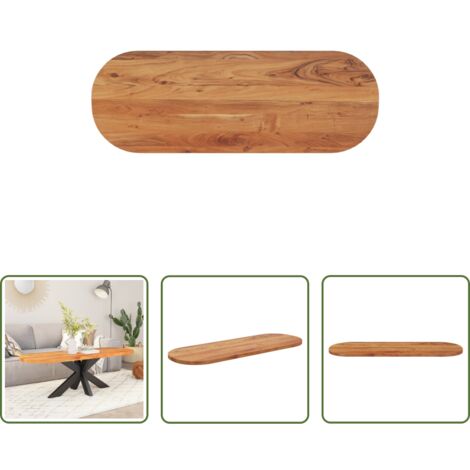 Piano in legno - Piano Tavolo 140x50x3,8 cm Ovale in Legno Massello di Acacia