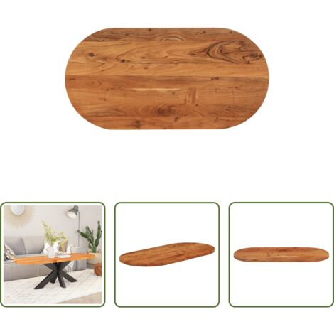 Piano in legno -  Piano Tavolo 150x50x3,8 cm Ovale in Legno Massello di Acacia
