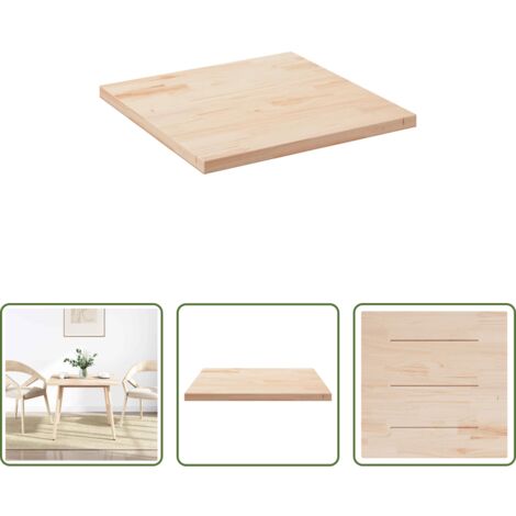 Piano in legno - Piano Tavolo 90x90x2,5 cm in Legno Massello di Pino Quadrato