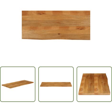 Piano in legno -  Piano Tavolo Bordi Vivi 140x60x3,8cm in Legno Massello di Mango