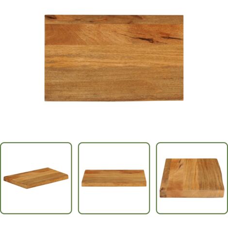 Piano in legno -  Piano Tavolo Bordi Vivi 50x40x2,5 cm in Legno Massello di Mango