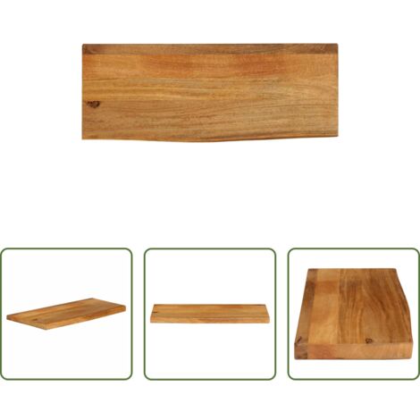 Piano in legno -  Piano Tavolo Bordi Vivi 70x20x3,8 cm in Legno Massello di Mango