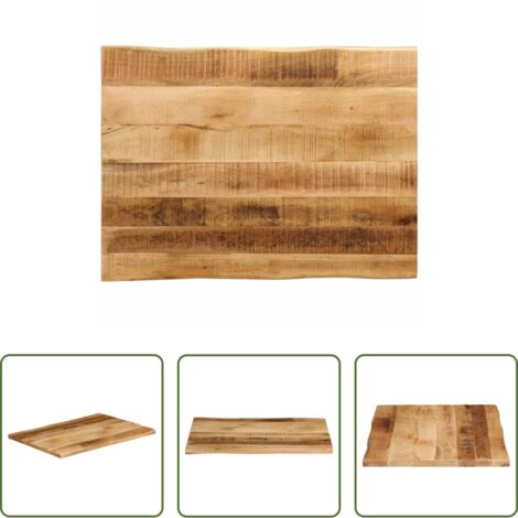 Piano in legno -  Piano Tavolo Bordi Vivi 90x60x3,8cm Legno Massello Mango Grezzo