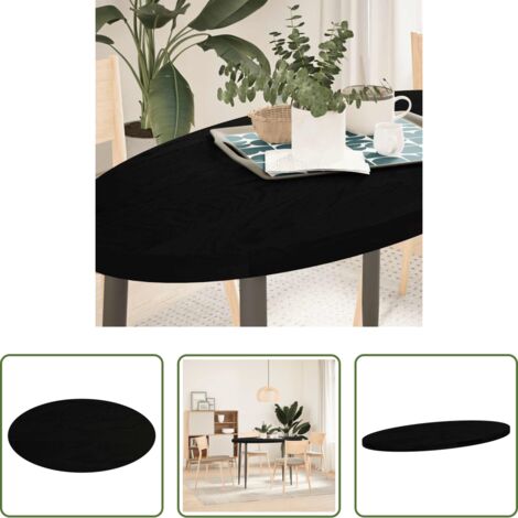 Piano in legno -  Piano Tavolo Marrone Scuro 120x60x4 cm in Rovere Massello Ovale
