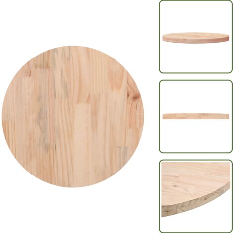 Piano in legno - vidaXL Piano Tavolo Ø40x2,5 cm in Legno Massello di Pino -
