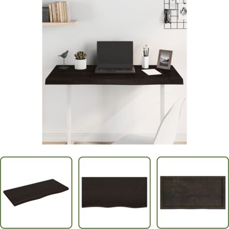 Piano in rovere -  Piano Tavolo Marrone 100x50x(2-4) cm Rovere Massello Trattato