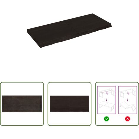 Piano in rovere -  Piano Tavolo Marrone 120x50x(2-6) cm Rovere Massello Trattato