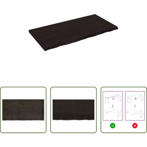 Piano in rovere -  Piano Tavolo Marrone 120x60x(2-4) cm Rovere Massello Trattato