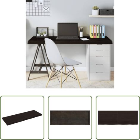 Piano in rovere -  Piano Tavolo Marrone 140x50x(2-6) cm Rovere Massello Trattato