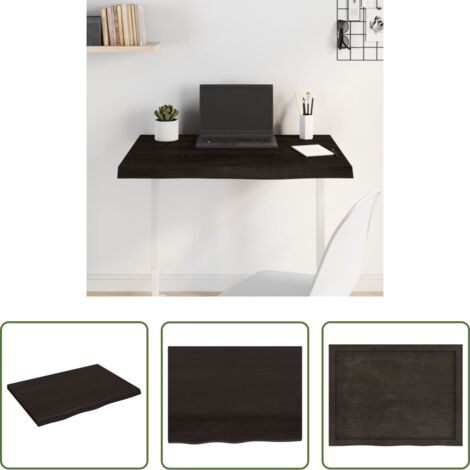 Piano in rovere -  Piano Tavolo Marrone 80x60x(2-4) cm Rovere Massello Trattato
