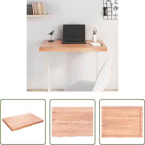 Piano in rovere -  Piano Tavolo Marrone 80x60x(2-6) cm Massello Rovere Trattato