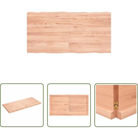 Piano in rovere -  Piano Tavolo Marrone Chiaro 120x60x(2-4) cm Rovere Non Trattato